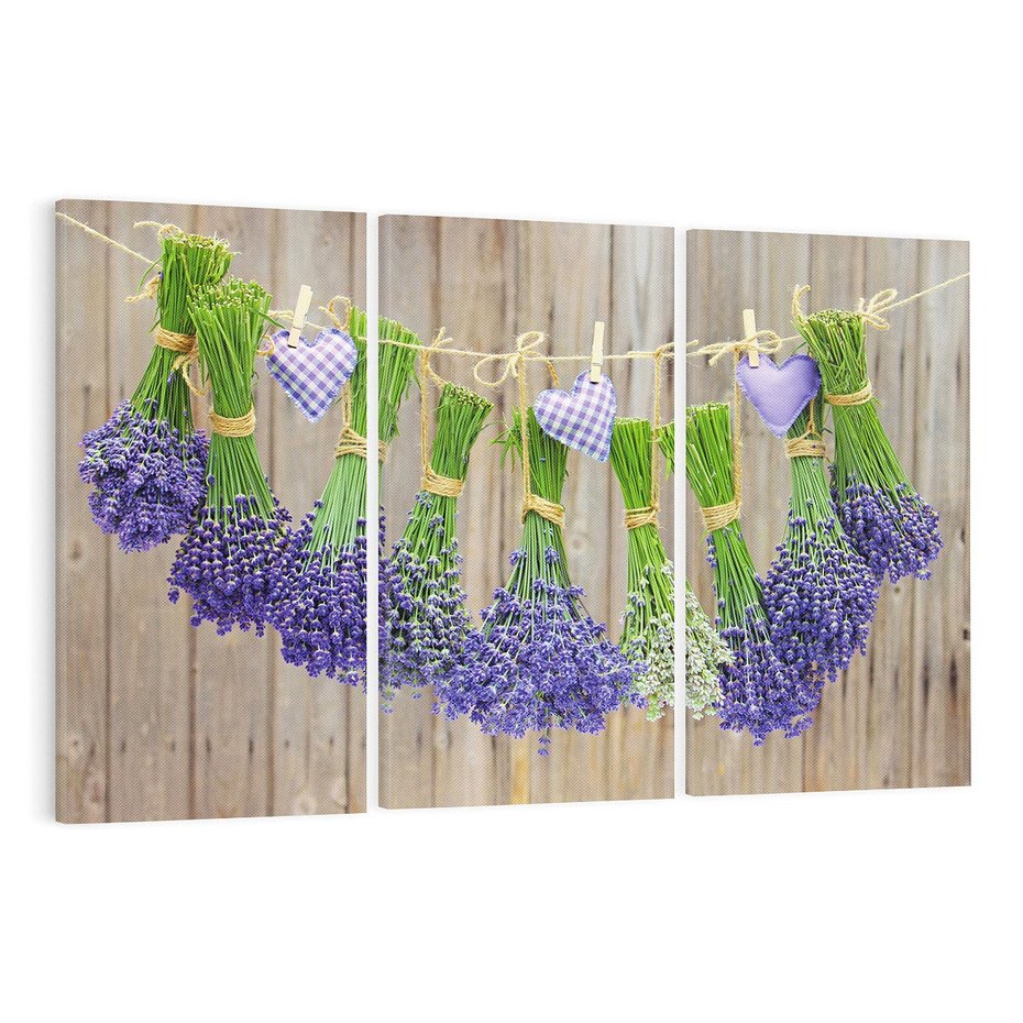 Obraz na płótnie 120x80 - Lawenda kompozycja Kwiaty - lawenda, kwiaty