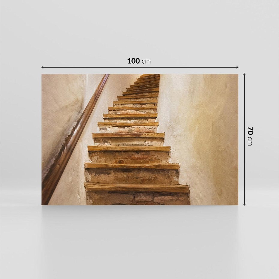 Obraz na płótnie 100x70 - Schody Wymiarów - schody, tunel