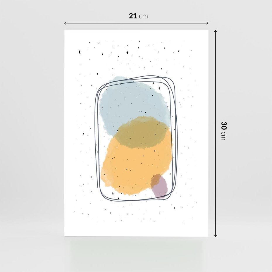 Plakat bez ramy 21x30 - Wibracje Linii - abstrakcyjna kompozycja, jak ręcznie malowana