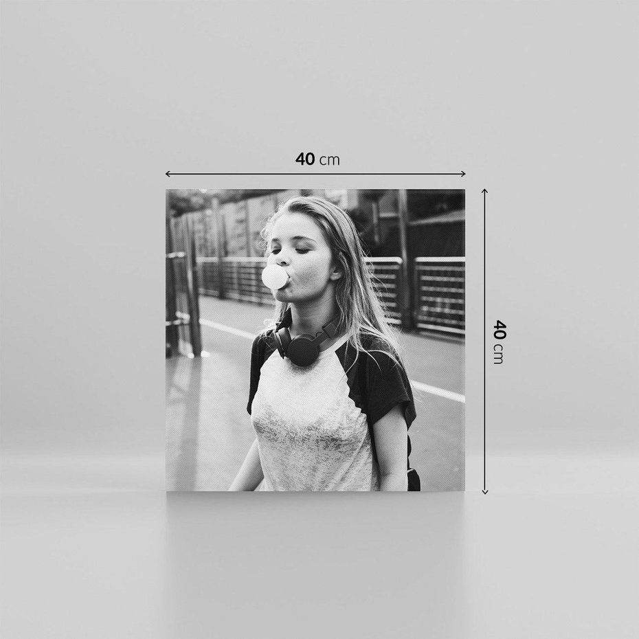 Obraz na płótnie 40x40 - Letnia Młodość - nowoczesna fotografia, czarno biała