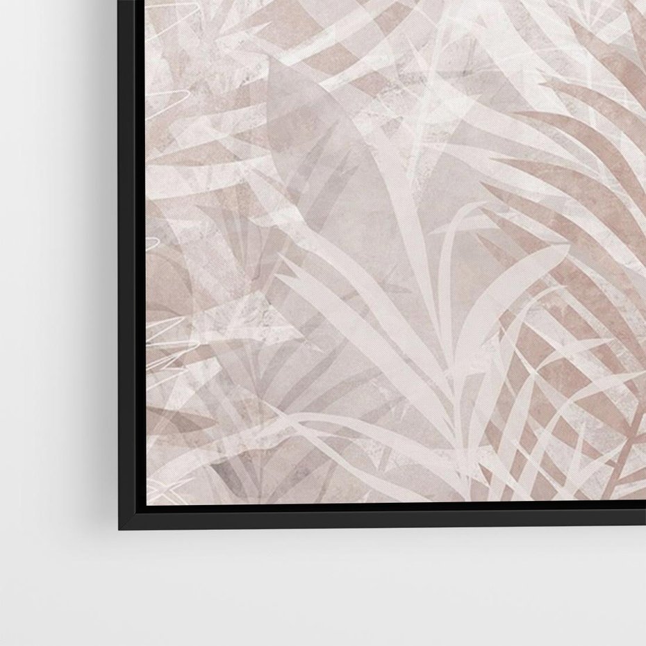 Obraz w ramie 100x70 - Pejzaż zaklętych uczuć - monochromatyczne, w odcieniach beżu - rama czarna