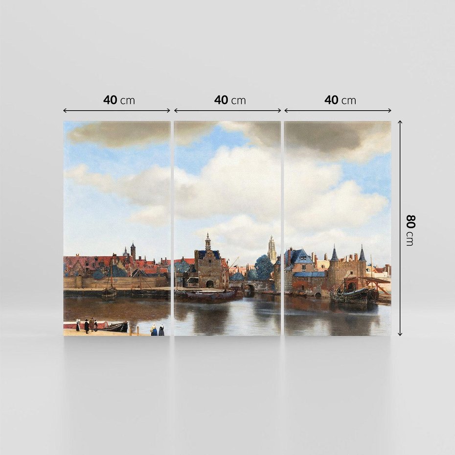 Obraz na płótnie 120x80 - "View of Delft" Johann Vermeer (1660–1661) - Reprodukcja - reprodukcja, obraz na płótnie