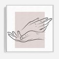 Obraz w ramie 50x50 - Wibracje Nieprzewidywalnych Form - bogo plakat, dłonie - rama biała