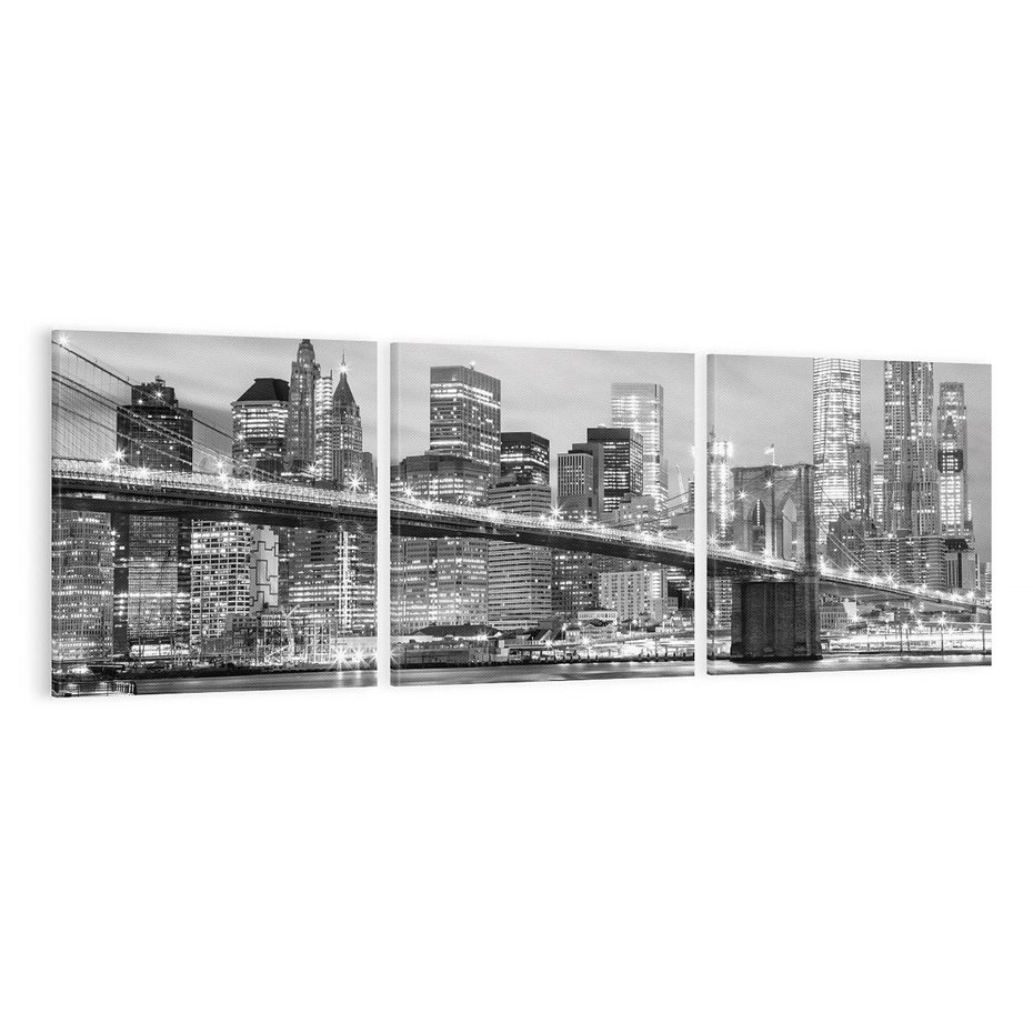 Obraz na płótnie 120x40 - połączenie ikonicznego miasta - most, Nowy Jork