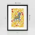 Plakat w ramie 40x50 - Zebra w Nowoczesności - abstrakcyjna nowoczesna grafika, pośrodku zebra - rama czarna