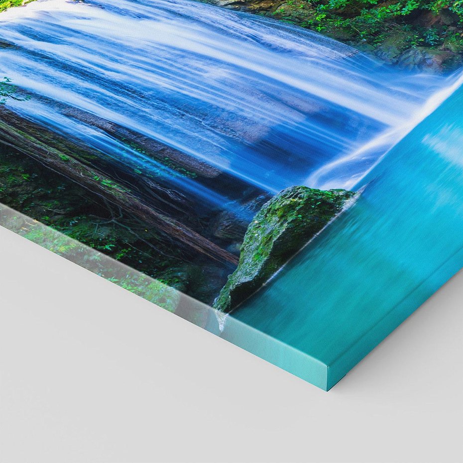 Obraz na płótnie 140x70 - Spotkanie wodospadu nad jeziorem - Tajlandia, wodospad