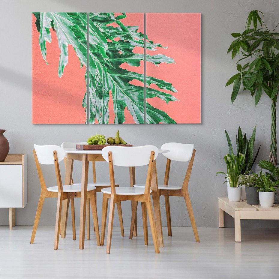 Obraz na płótnie 120x80 - Energetyczna Eksplozja Natury - liście, kolor