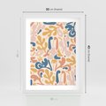 Plakat w ramie 30x40 - Symfonia Radosnych Barw - abstrakcyjne pastelowe formy, nowoczesna grafika w stylu boho - rama biała