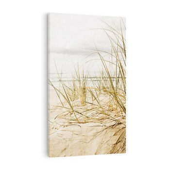 Obraz na płótnie 80x120 - Oaza nad morzem: plaża i roślinność - plaża, morze