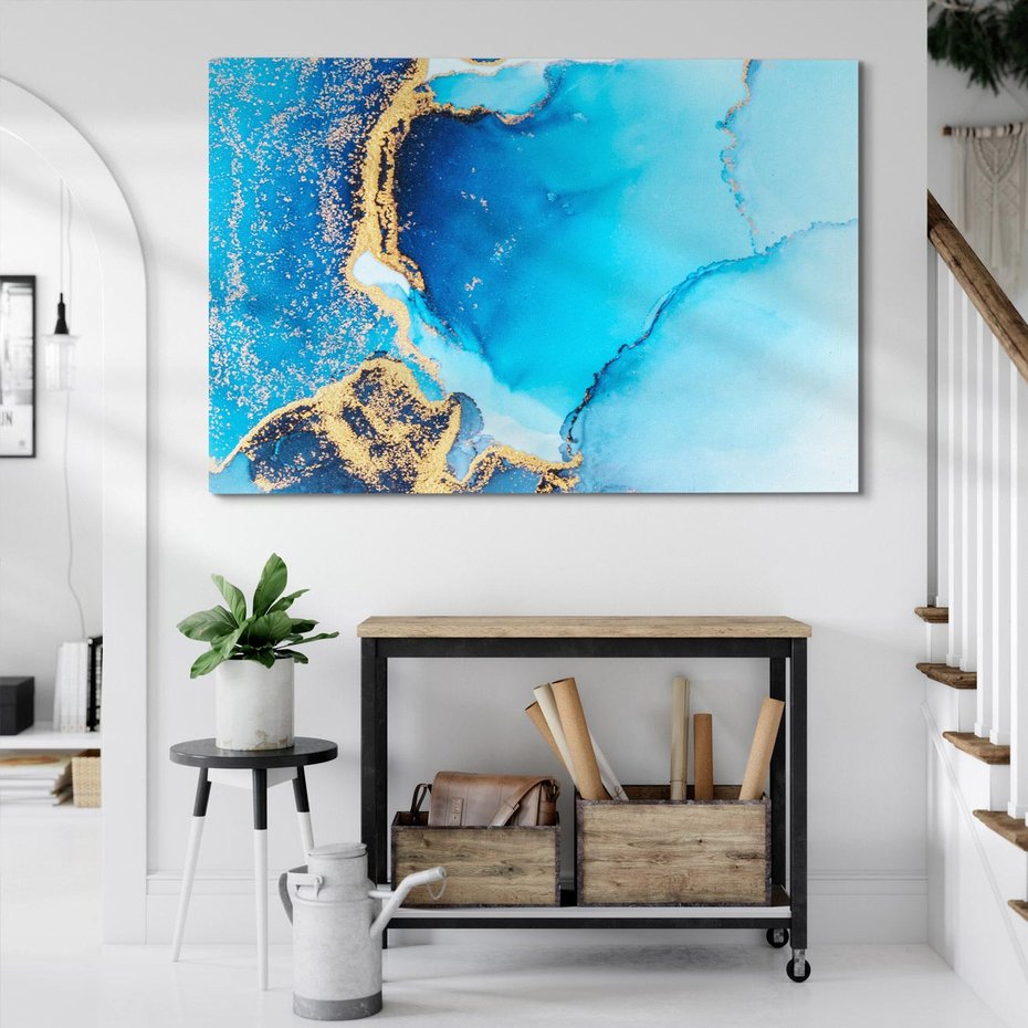 Obraz na płótnie 120x80 - Elegancja i Wyrafinowanie - marmur, złoto