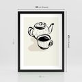 Plakat w ramie 30x40 - Kawa w Minimalistycznym Szkicu - grafika, szkic - rama czarna