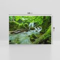 Obraz na płótnie 120x80 - Las przy rzece: potężny wodospad - las, rzeka