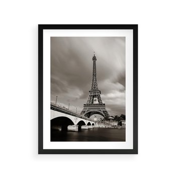 Plakat w ramie 30x40 - Mgiełka Eiffla - Paryż, Eiffla - rama czarna