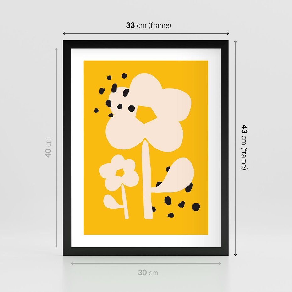 Plakat w ramie 30x40 - Bezgraniczne Impulsy - abstrakcyjny kwiat, plakat - rama czarna