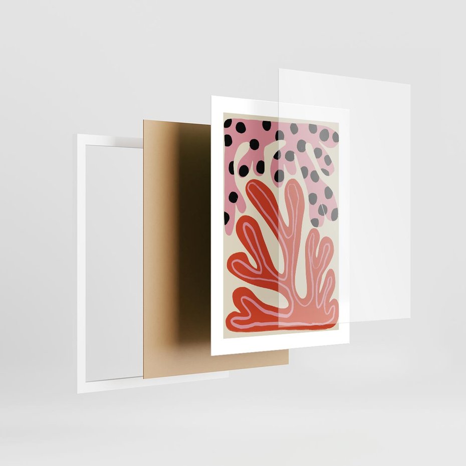 Plakat w ramie 30x40 - Księga Pastelowych Impulsów - abstrakcyjny obraz, plakat - rama biała