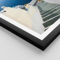 Plakat w ramie 30x40 - Malowniczy urok wyspy - Santorini, schodki - rama czarna