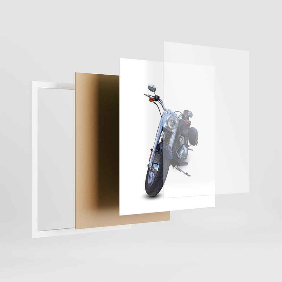 Plakat w ramie 40x50 - Motocykl w ruchu - motor, bike - rama biała