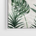 Obraz w ramie 100x70 - Tropikalne Akwarele - tropikalne liście, akwarela - rama biała