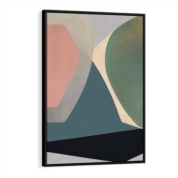 Obraz w ramie 70x100 - Szare Tło Plam - abstrakcyjne plamy, kształty - rama czarna