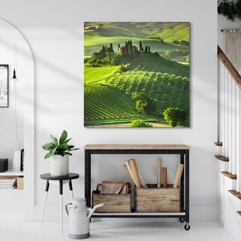 Obraz na płótnie 50x50 - Pejzaż Widoczek - widoczek, pejzaż