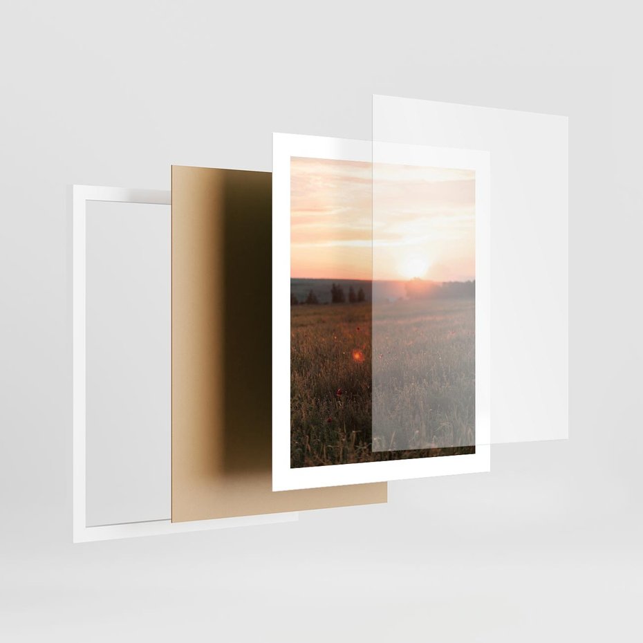 Plakat w ramie 40x50 - Łąka we Wschodzącym Słońcu: Magia Poranka - łąka, krajobraz - rama biała