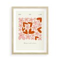 Plakat w ramie 50x70 - Miłość w Kompozycji - grafika, kompozycja kwiaty i serca - rama drewno
