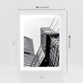 Plakat w ramie 30x40 - Fotografia Wieżowców - architektura, budynki - rama biała
