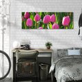Obraz na płótnie 90x30 - Tulipanowa harmonia - tulipany, kwiaty