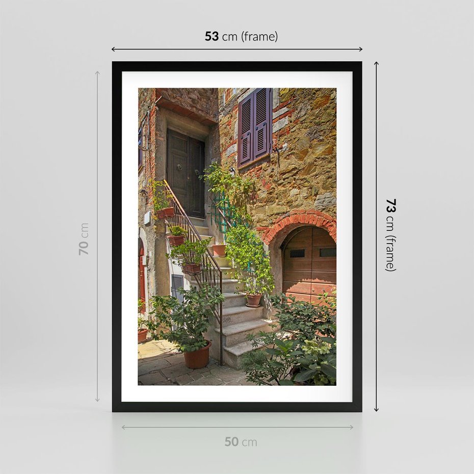 Plakat w ramie 50x70 - Wznies się na wyżyny - schody, perspektywa - rama czarna