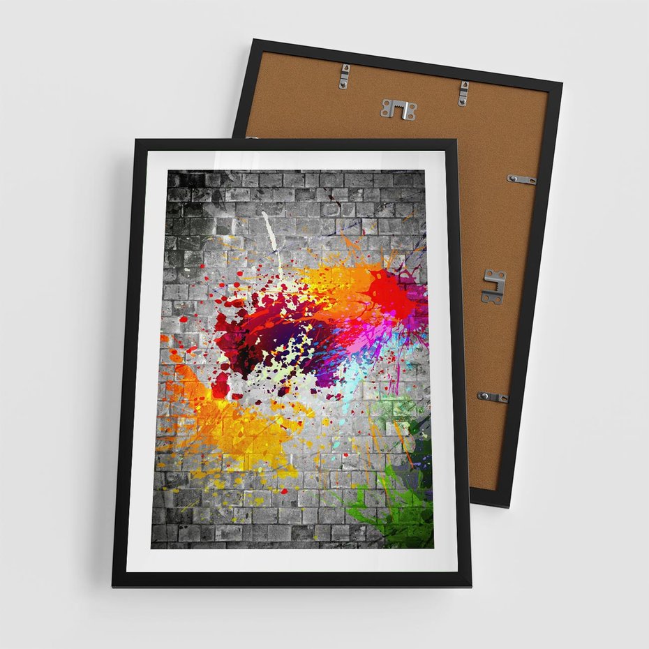 Plakat w ramie 50x70 - Ekspresja Graffiti - farba, graffiti - rama czarna