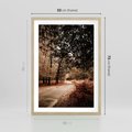 Plakat w ramie 50x70 - Magia Jesieni: Pejzaż Parku w Odcieniach Żółci - jesień, park - rama drewno