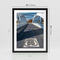 Plakat w ramie 40x50 - Kansas i Route 66 - Kansas, route 66 - rama czarna