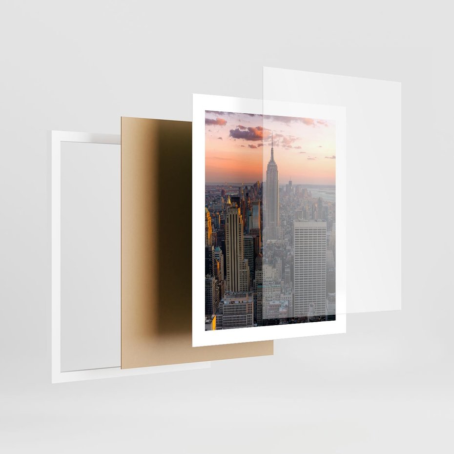 Plakat w ramie 40x50 - Nowojorskie Wieżowce - Nowy York, wieżowce - rama biała