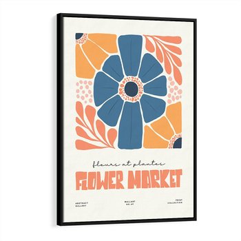 Obraz w ramie 50x70 - Rozbijające Widoki - kwiaty, nowoczesny plakat - rama czarna