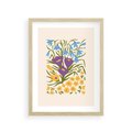 Plakat w ramie 30x40 - Kwiatowe Przenikanie - kwiaty, sztuka nowoczesna - rama drewno