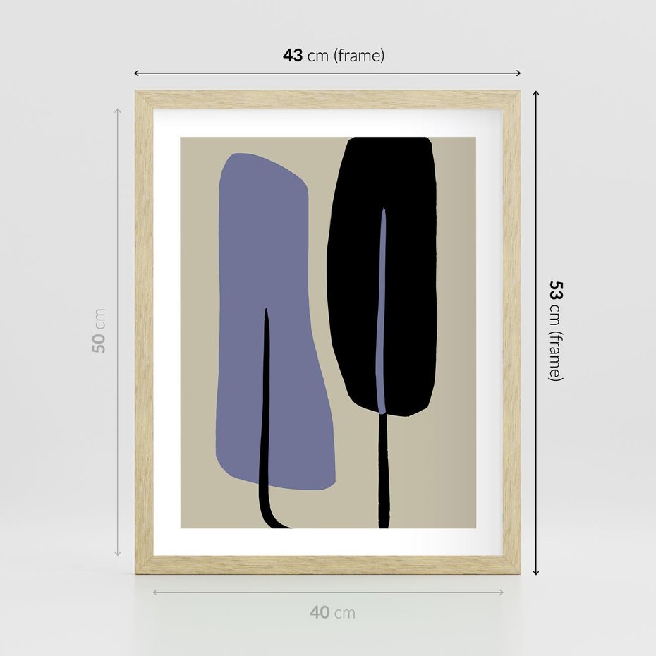 Plakat w ramie 40x50 - Harmonia Nowych Anomalii - minimalizm, boho plakat - rama drewno