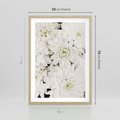 Plakat w ramie 50x70 - Białe Kwiaty: Płatki Delikatności - białe kwiaty, zbliżenie - rama drewno