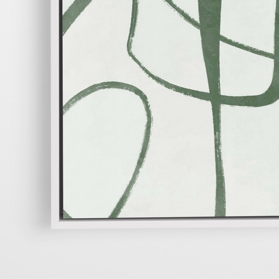 Obraz w ramie 70x100 - Zielony Spokój - zielona abstrakcja, spokojny plakat - rama biała