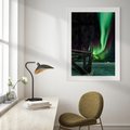 Plakat bez ramy 21x30 - Zorza polarna w tajemniczej nocnej przestrzeni - zorza, polarna