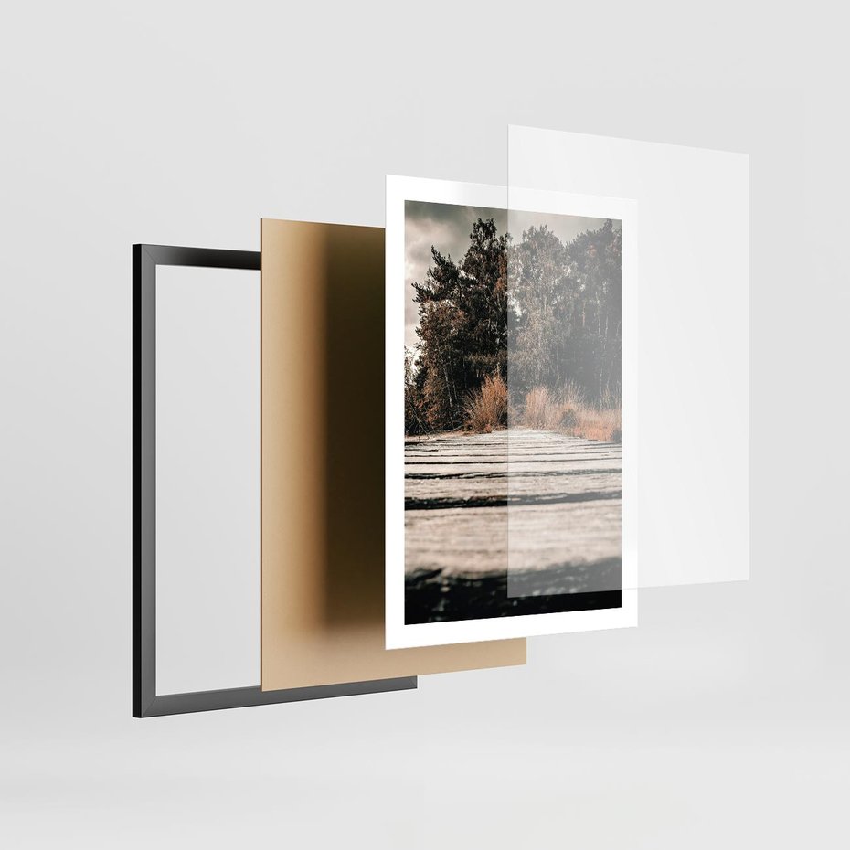 Plakat w ramie 50x70 - Fotografia w Ciepłych Barwach - odcienie brązu, fotografia - rama czarna