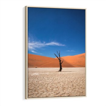 Obraz w ramie 80x120 - Słońce i Suche Drzewo - pustynia, suche - rama drewno