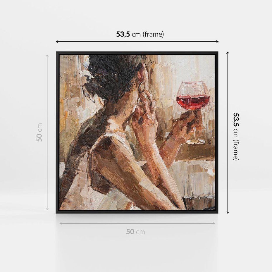 Obraz w ramie 50x50 - Wibracje - portret, kobieta - rama czarna