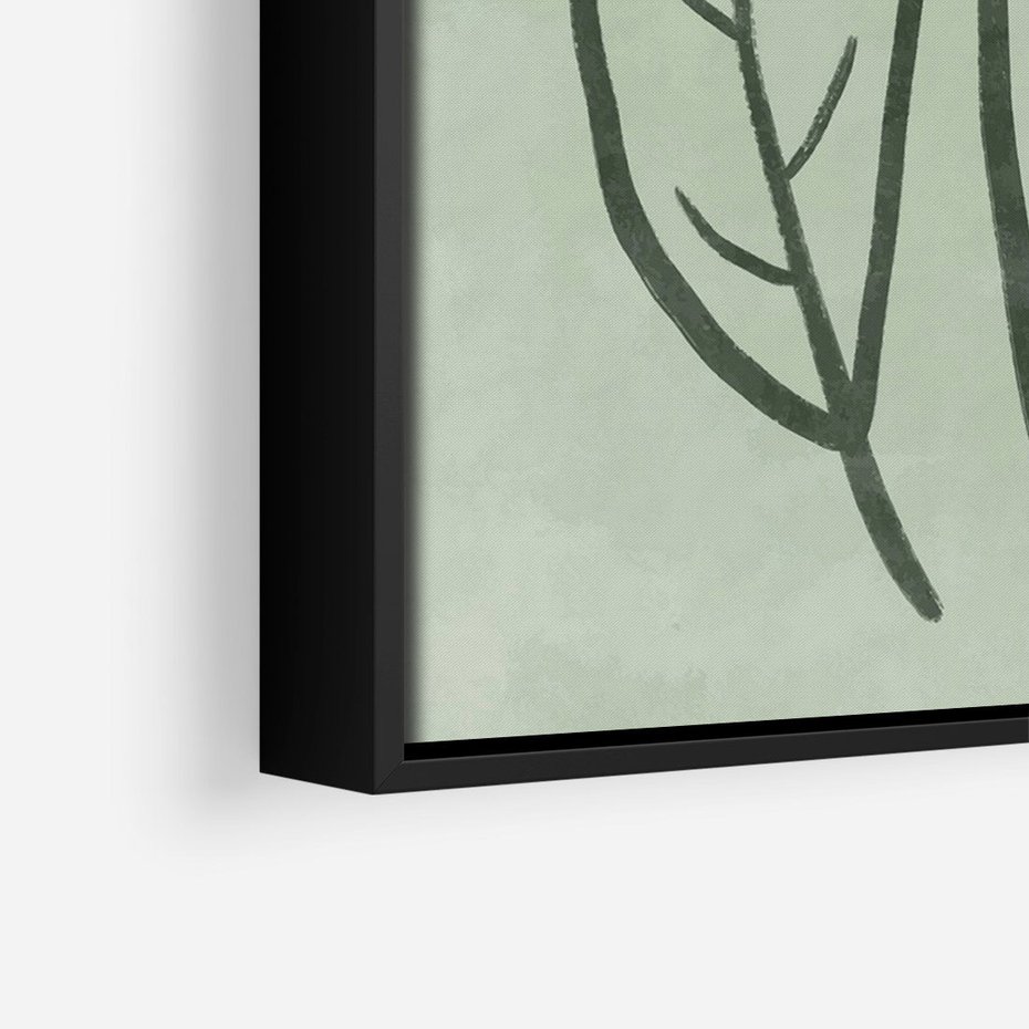 Obraz w ramie 70x100 - Energetyczne Ekspresje Natury - zielony plakat, roślinne motywy - rama czarna
