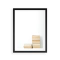 Plakat w ramie 30x40 - Estetyka Literatury - stos książek, minimalistyczna kompozycja - rama czarna
