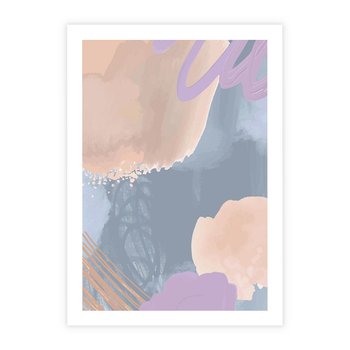 Plakat bez ramy 21x30 - Rozmyte Akwarelowe Marzenia - abstrakcyjne akwarelowe plamy, pastele