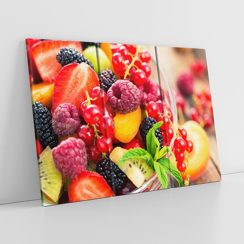 Obraz na płótnie 120x80 - Smakowite Porywy - owoce, jedzenie