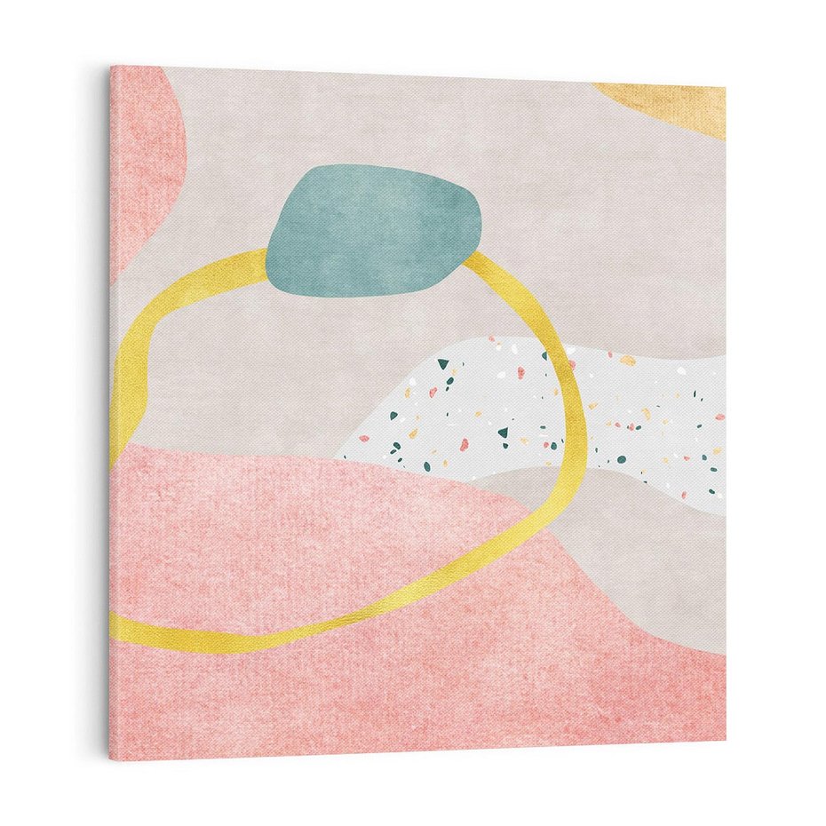 Obraz na płótnie 80x80 - Ekspresja w ruchu pędzla - abstrakcja, połączenie kształtów