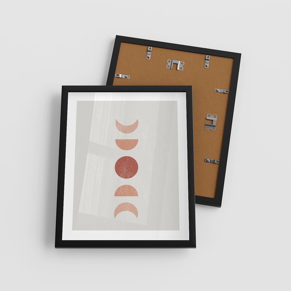 Plakat w ramie 40x50 - Mistyka Boho - boho plakat, beże brązy - rama czarna