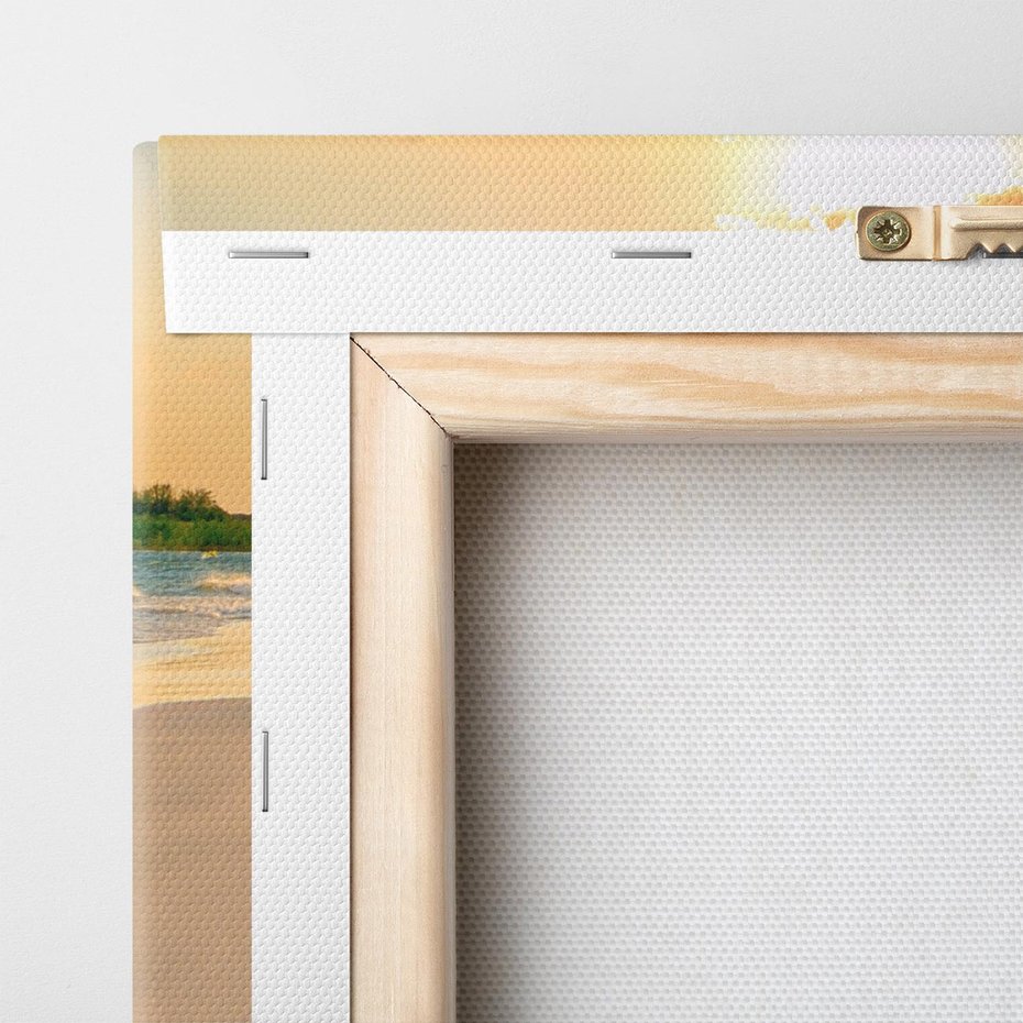 Obraz na płótnie 80x80 - Zachód słońca na plaży - plaża, zachód