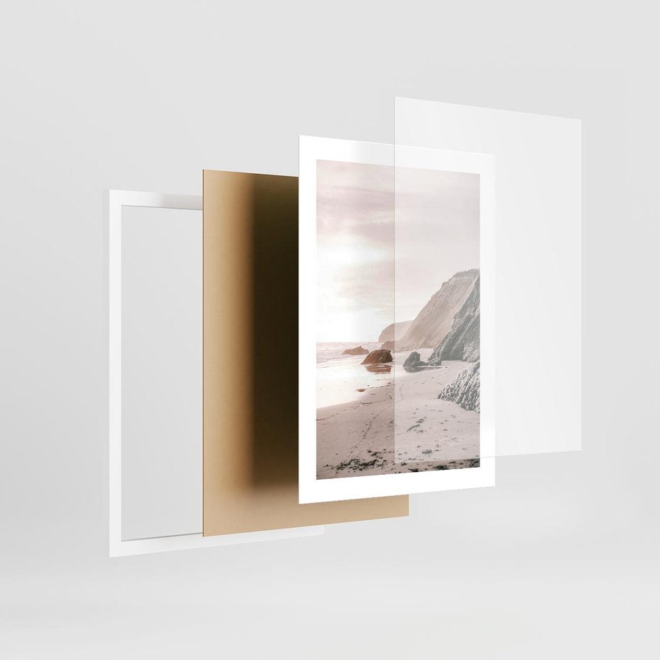 Plakat w ramie 30x40 - Przybrzeżna Piękność - klify, skały nad morzem - rama biała
